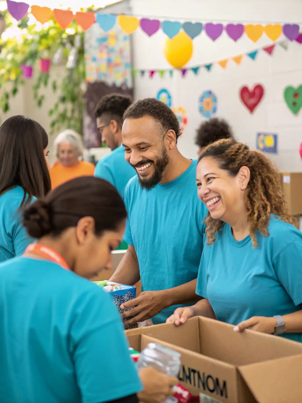 A picture of volunteers assisting at a local community event, highlighting the opportunity to give back and make a difference through ASSOC LES BRUYERES.
